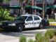 USA Polizeiauto parkend am Straßenrand