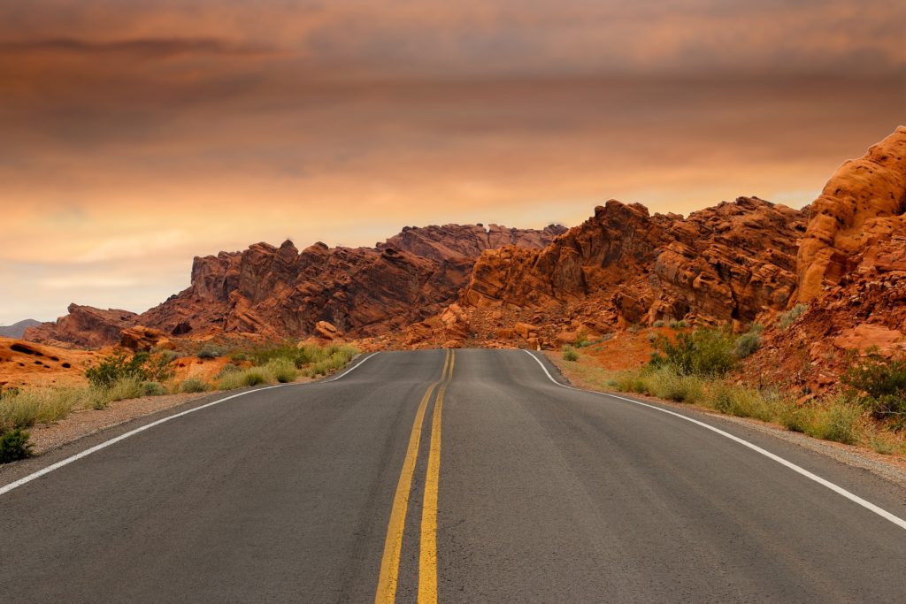 Highway im Valley of Fire.