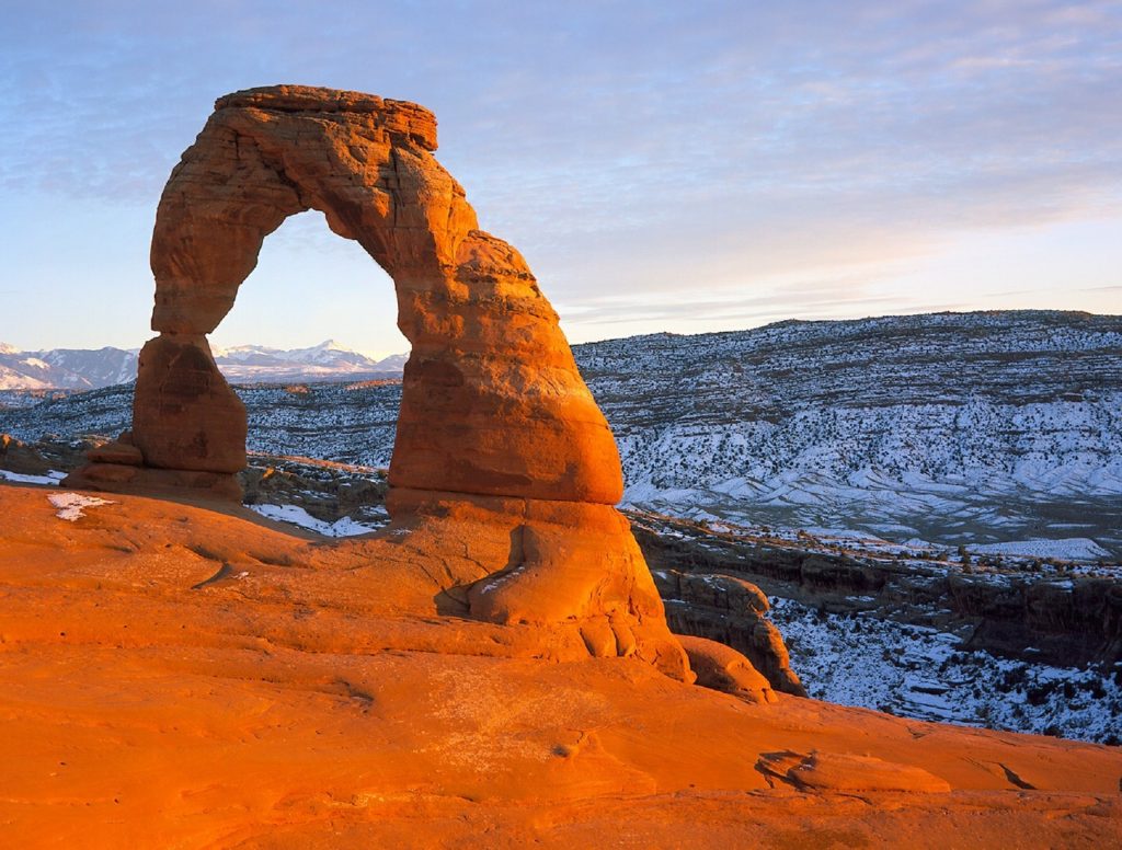 Felsbogen delicate Arch im Arches Nationalpark.